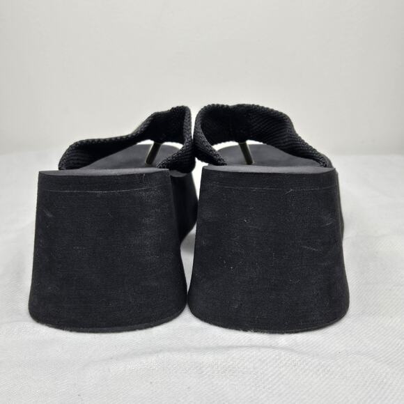 Colin Stuart Black Platform Thong Sandals Size 7.5 - Picture 5 of 6